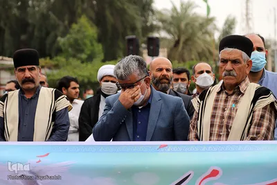 استقبال از پیکر شهید احسان کربلایی‌پور در اهواز