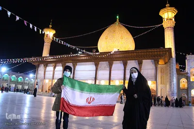نورافشانی آسمان حرم شاهچراغ(ع)