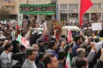 مراسم تشییع پیکر مطهر روحانی شهید مدافع امنیت در شیراز