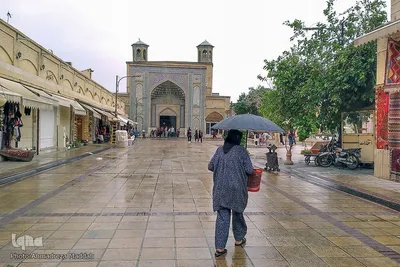 باران بهاری در مسجد تاریخی وکیل شیراز‎‎