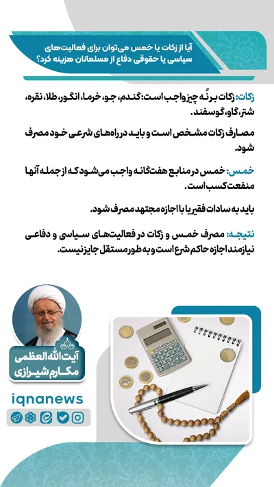 هزینه زکات و خمس در فعالیت‌های دفاع از مسلمانان