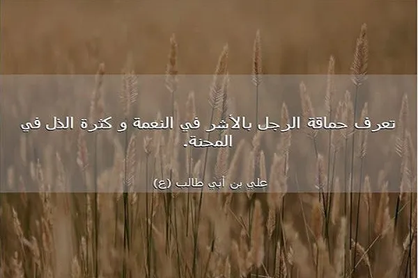 علامتان بهما يُعرَفُ الأحمق