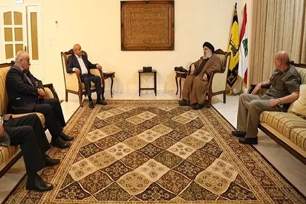 دیدار سید حسن نصرالله با هیئتی از جبهه خلق برای آزادی فلسطین