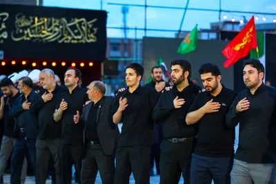 مراسم عزاداری حسینی در سنگ فرش مصلای تبریز