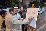 موج پنجاه و هفتمین شب اجتماع مردم  بابلسر  در  میدان شهدای بیت المقدس