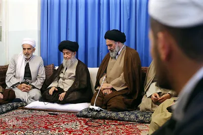 ⁨دیدار علمای اهل سنت کردستان با آیات عظام مکارم شیرازی،علوی گرگانی و جوادی آملی⁩