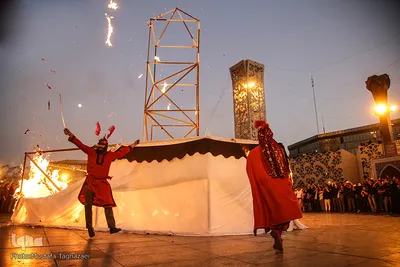 مراسم خیمه سوزان در میدان امام حسین (ع)