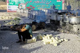 آیین پخت و توزیع ۱۵۰دیگ غذای نذری-مبارکه اصفهان ‎‎