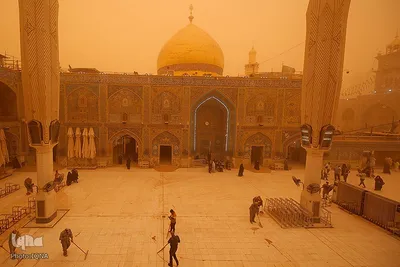 هوای غبار آلود سه آستان مقدس علوی، حسینی و عباسی