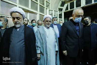 مراسم وداع با پیکر حجت الاسلام و المسلمین سید محمود دعایی در حسینیه جماران