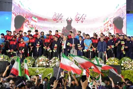 مراسم بدرقه تیم ملی فوتبال ایران در میدان انقلاب