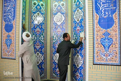 آیین غبارروبی مساجد در بیرجند