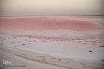 دریاچه نمک حوض سلطان به رنگ سرخ
