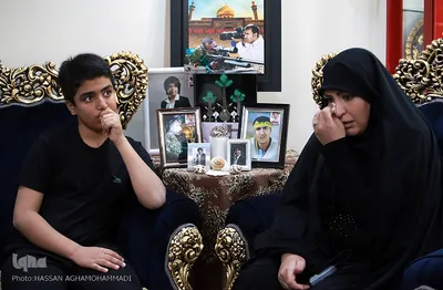 همسر و فرزند شهید مدافع حرم «تقی ارغوانی» 