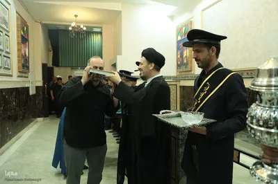 آئین بدرقه خادمان موکب امامزادگان قم مستقر در شهر مقدس سامرا