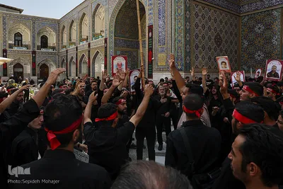 حرم مطهر رضوی در سوگ علمدار کربلا