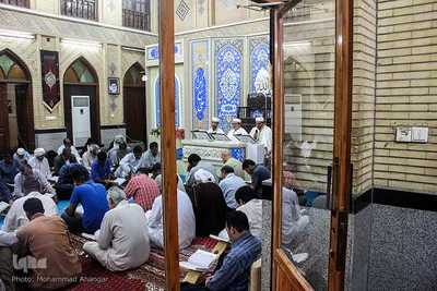 جزءخوانی قرآن در حسینیه آیت‌الله سید عدنان غُریفی خرمشهر