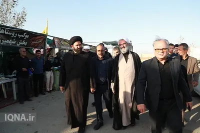 بازدید نماینده رهبر معظم انقلاب در استان سمنان از مواکب خدمت‌رسان به عزاداران شرکت کننده در مراسم تشییع رهبر شهید انقلاب 