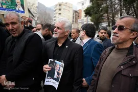 مراسم تشییع پیکر مرحوم حسن غفوری‌فرد در حسینیه جماران