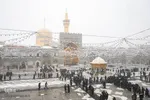 بارش اولین برف زمستانی در مشهد ـ حرم رضوی