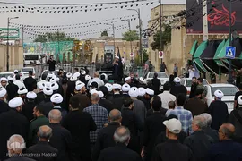 دسته عزاداری طلاب و روحانيون شیراز در سومين روز شهادت امام حسین(ع)