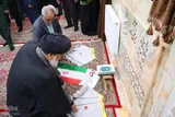 عکس | غبارروبی قبور شهدای امامزاده عبدالله(ع) بافق