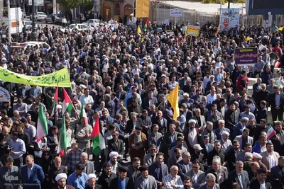 اجتماع مردم ارومیه در محکومیت جنایات رژیم صهیونیستی‎