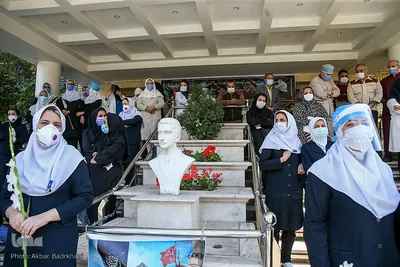وداع با پیکر شهید مدافع سلامت، دکتر محمد زارع جوشقانی