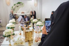 مراسم عقد زوجین در جوار حرم حضرت شاهچراغ(ع)