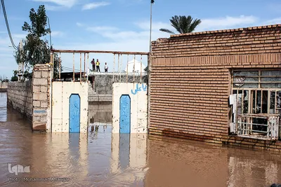روستاهای گرفتار در سیل منطقه بامدژ/1