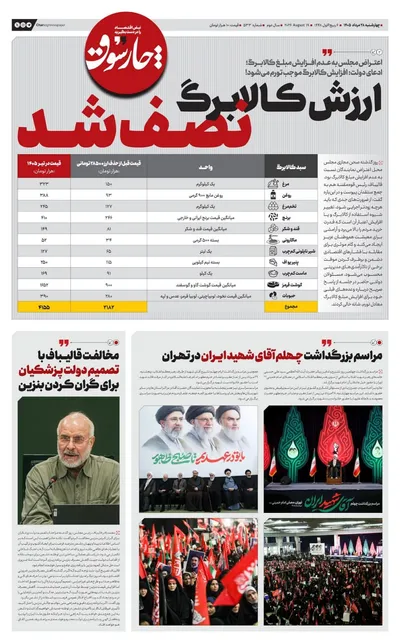 صفحات نخست روزنامه‌های چهارشنبه ۲۸ مرداد ۱۴۰۵