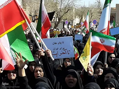 راهپیمایی مردم شیراز در انزجار از جنایات آمریکا و رژیم صهیونیستی