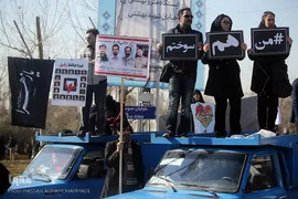 مراسم تشییع ۱۶آتش نشان شهید حادثه  پلاسکو