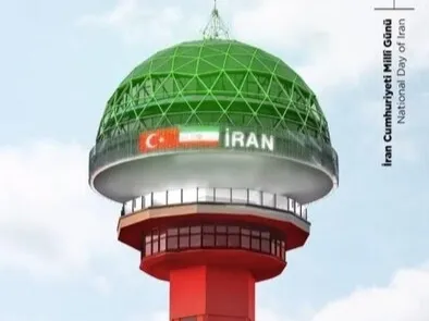 نماد شهر آنکارا به رنگ پرچم ایران درآمد + فیلم