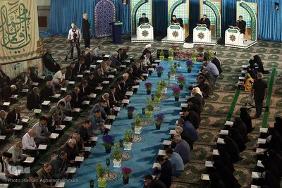 مراسم جزء خوانی قرآن کریم در مصلی امام علی(ع) حرم مطهر حضرت عبدالعظیم حسنی (ع)