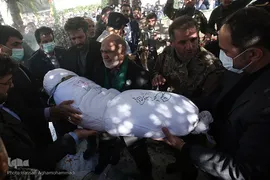 آیین خاکسپاری پیکر مطهر شهید گمنام دوران دفاع مقدس در وزارت تعاون، کار و رفاه اجتماعی