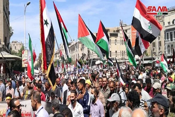 Suriyeliler Dünya Kudüs Günü yürüyüşüne yoğun ilgi gösterdi