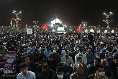 مراسم وداع با پیکر شهید محمد اصلانی در حرم مطهر رضوی