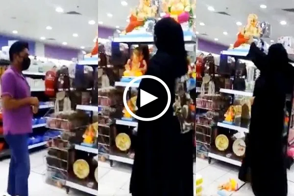 بالفيديو..سيدة بحرينية تحطّم تماثيل هندوسية في متجر