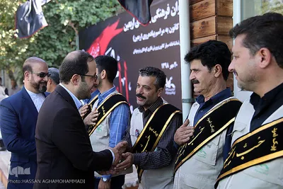 مراسم بدرقه پیک امید کانون به پیاده روی اربعین