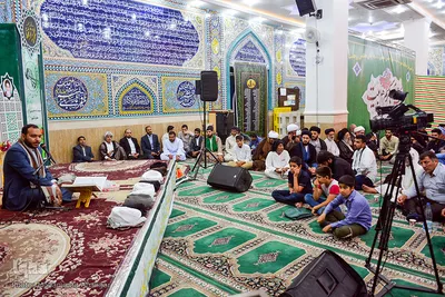 محفل انس با قرآن و عمامه‌گذاری طلاب در اهواز 