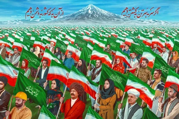«ایران یکپارچه» دیوارنگاره جدید میدان ولیعصر(عج) شد