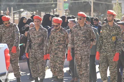 مراسم‌ خاکسپاری شهید گمنام دربوستان الهیه بیرجند