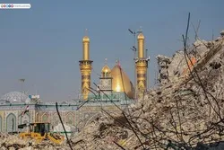 Kərbəlada Həzrət Əbəlfəzl Abbasın (ə) hərəminin ətrafında quruculuq işləri- Foto