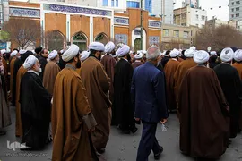 مراسم تشییع پیکر آیت‌الله سیدمحمدمهدی خلخالی در مشهد مقدس