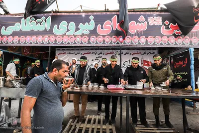 زائران و موکب‌داران در پایانه مرزی چذابه