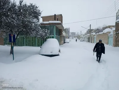 بارش شدید برف در اهر