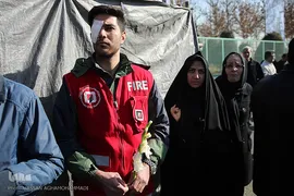 مراسم تشییع ۱۶آتش نشان شهید حادثه  پلاسکو
