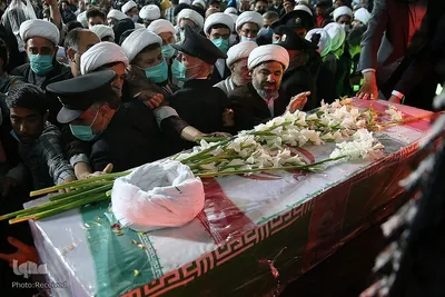 مراسم وداع با پیکر شهید محمد اصلانی در حرم مطهر رضوی