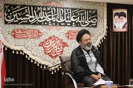 حجت‌الاسلام والمسلمین سید عبدالفتاح نواب، نماینده ولی فقیه در امور حج و زیارت در ⁨رونمایی از پوستر و لوگوی شعار اربعین 1398⁩